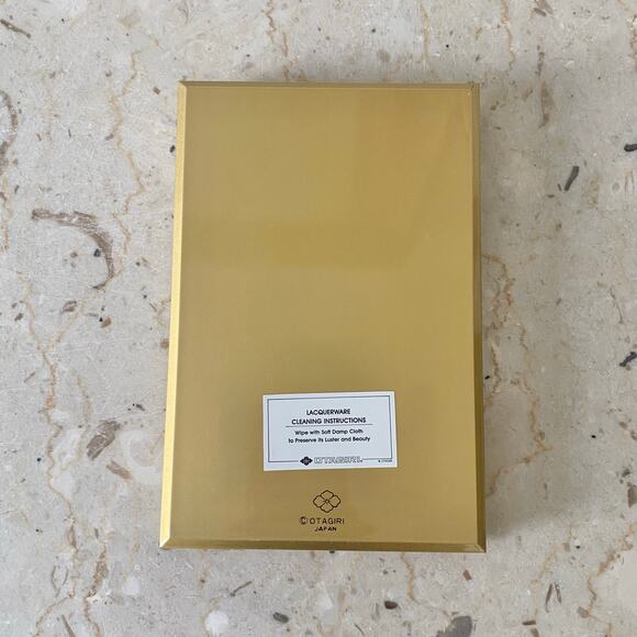 Vintage Otagiri Gold Lacquerware Address Book Bamboo Design 1960s 1970s UNUSED - Picture 4 of 6